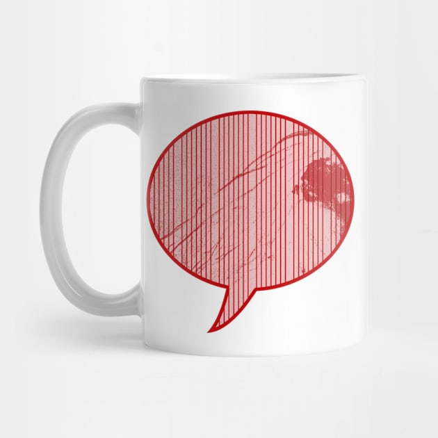 Red grunge stripe speech bubble by hereswendy